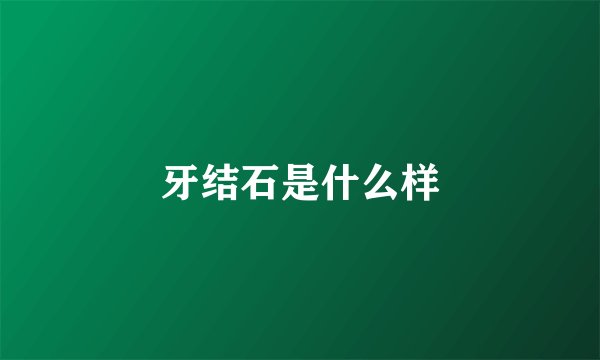 牙结石是什么样