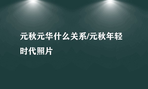 元秋元华什么关系/元秋年轻时代照片