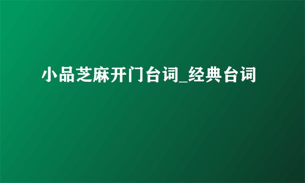 小品芝麻开门台词_经典台词