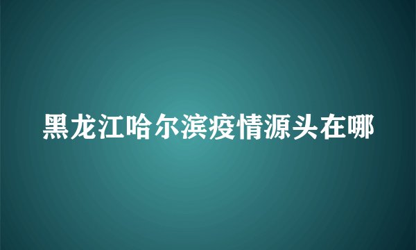 黑龙江哈尔滨疫情源头在哪