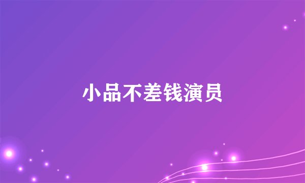 小品不差钱演员