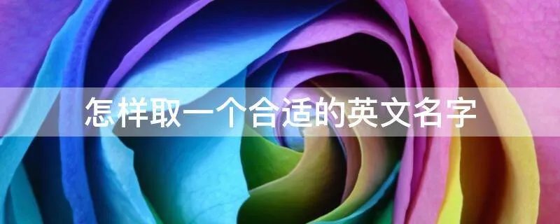 怎样取一个合适的英文名字