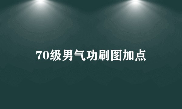70级男气功刷图加点