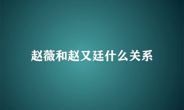 赵薇和赵又廷什么关系