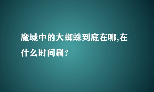 魔域中的大蜘蛛到底在哪,在什么时间刷?