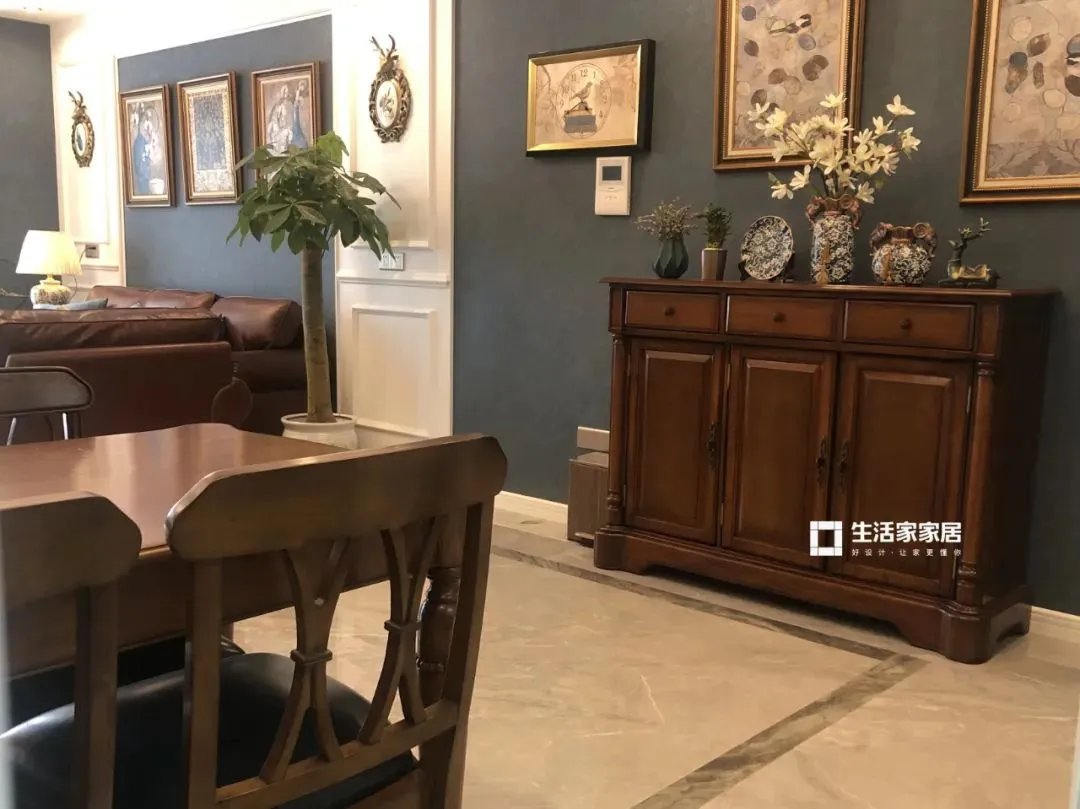 实拍|深藏不露的孔雀蓝，原来这般高颜值，80㎡小美式案例！