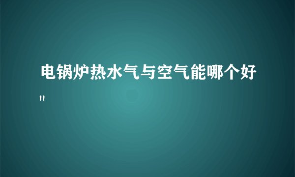 电锅炉热水气与空气能哪个好
