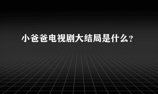 小爸爸电视剧大结局是什么?