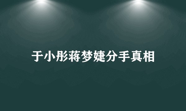 于小彤蒋梦婕分手真相
