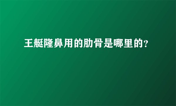 王艇隆鼻用的肋骨是哪里的?