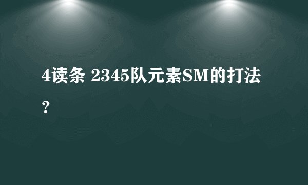 4读条 2345队元素SM的打法？