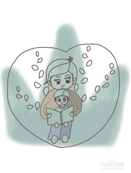 父亲节,怎么画一幅父亲与孩子的简笔画?
