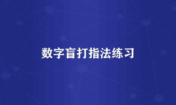 数字盲打指法练习