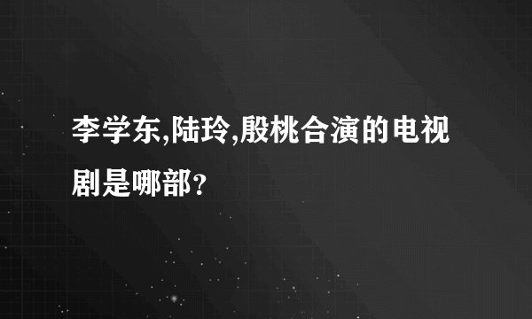 李学东,陆玲,殷桃合演的电视剧是哪部？
