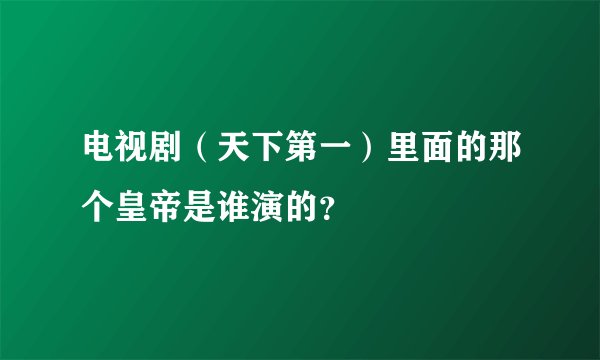电视剧（天下第一）里面的那个皇帝是谁演的？
