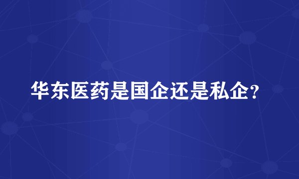 华东医药是国企还是私企？