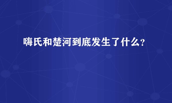 嗨氏和楚河到底发生了什么?