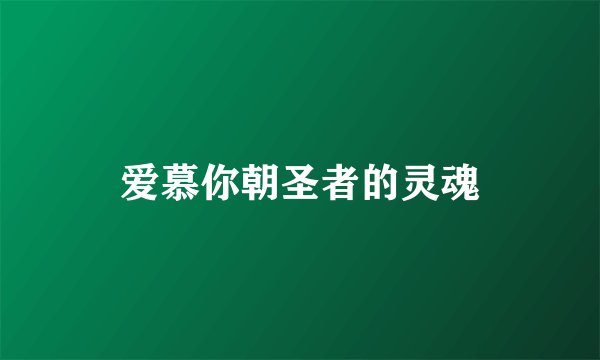 爱慕你朝圣者的灵魂