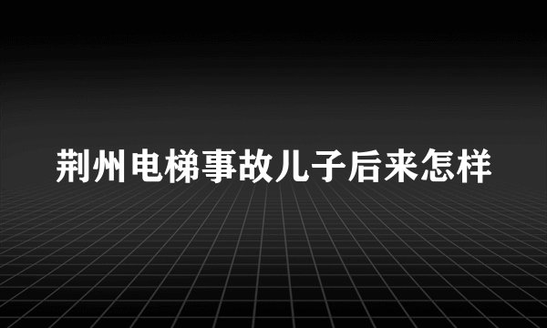 荆州电梯事故儿子后来怎样