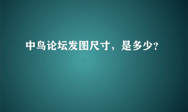 中鸟论坛发图尺寸，是多少？