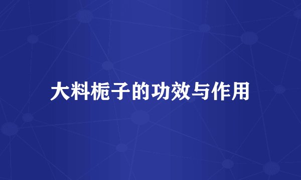 大料栀子的功效与作用
