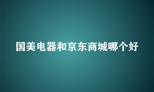 国美电器和京东商城哪个好