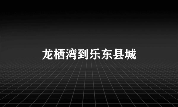 龙栖湾到乐东县城