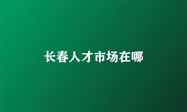 长春人才市场在哪