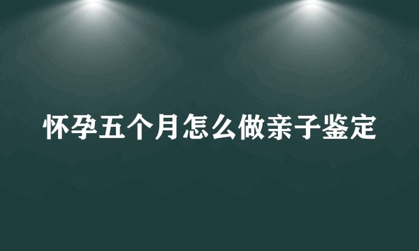 怀孕五个月怎么做亲子鉴定