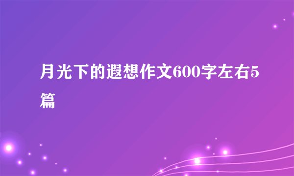 月光下的遐想作文600字左右5篇