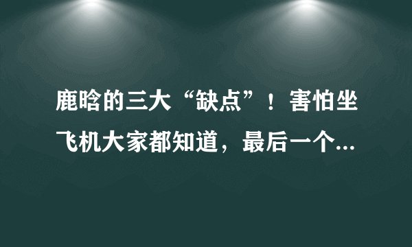 鹿晗的三大“缺点”!害怕坐飞机大家都知道,最后一个忍无可忍