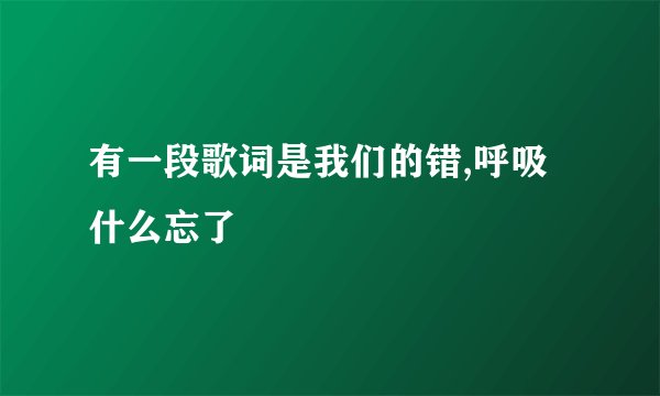 有一段歌词是我们的错,呼吸什么忘了