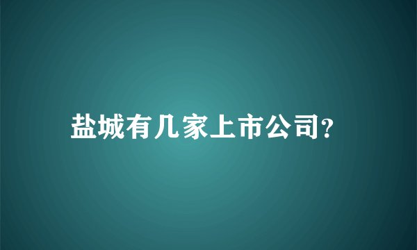 盐城有几家上市公司?