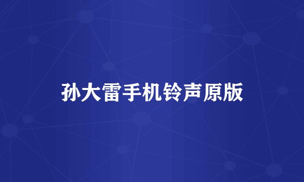 孙大雷手机铃声原版