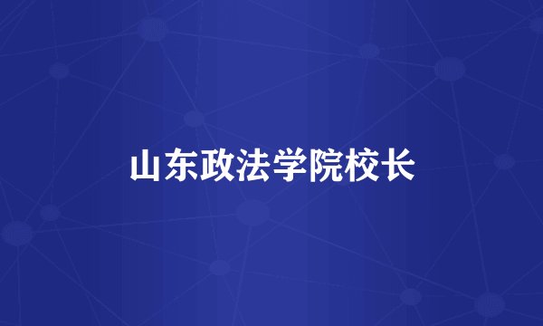 山东政法学院校长