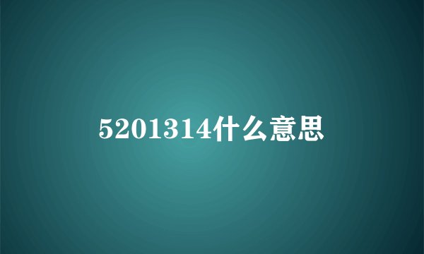 5201314什么意思