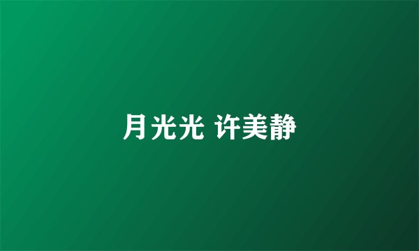 月光光 许美静