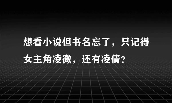 想看小说但书名忘了,只记得女主角凌微,还有凌倩?