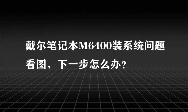 戴尔笔记本M6400装系统问题看图，下一步怎么办？