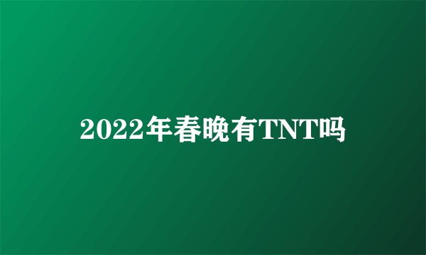 2022年春晚有TNT吗