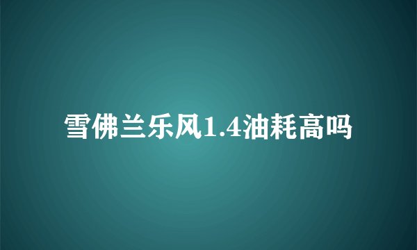 雪佛兰乐风1.4油耗高吗