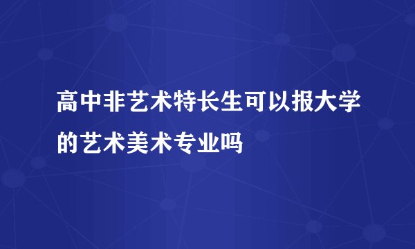 高中非艺术特长生可以报大学的艺术美术专业吗