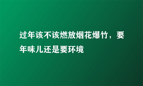 过年该不该燃放烟花爆竹，要年味儿还是要环境