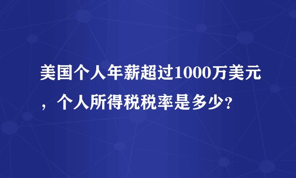 美国个人年薪超过1000万美元，个人所得税税率是多少？