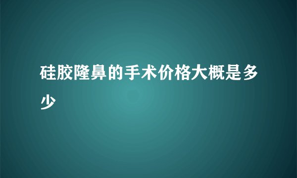 硅胶隆鼻的手术价格大概是多少