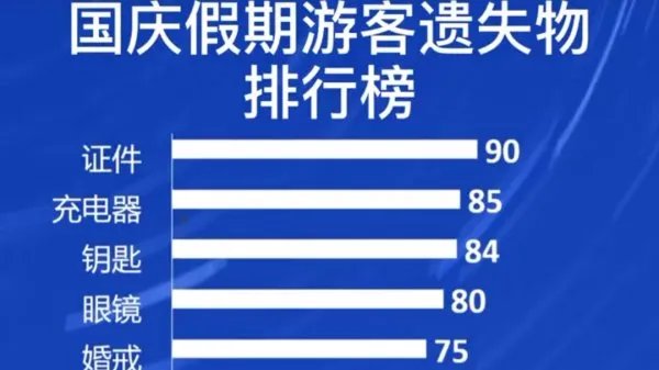 游客遗失物排行榜,哪些物品位列榜单?