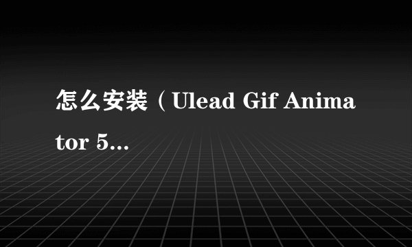 怎么安装(Ulead Gif Animator 5中文正式版)这个软件 ??