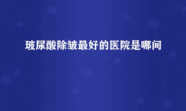 玻尿酸除皱最好的医院是哪间