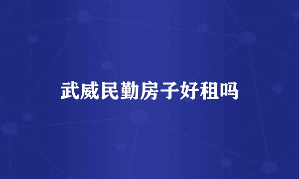 武威民勤房子好租吗