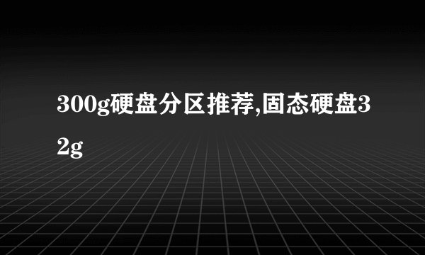 300g硬盘分区推荐,固态硬盘32g